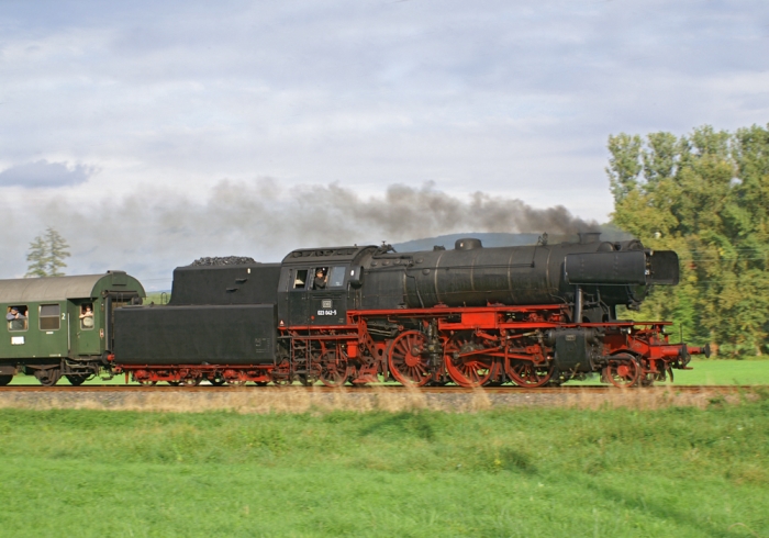 Dampflokomotive BR23 042 in voller Fahrt. (Bild: Steffen Remmel, dpg_foto_0048.jpg)